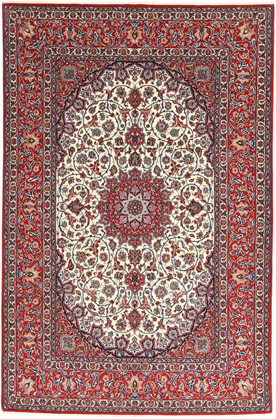  Isfahan Svileni Navoji Tepih 155X240 Perzijski Crvena/Bež Mali Sag 