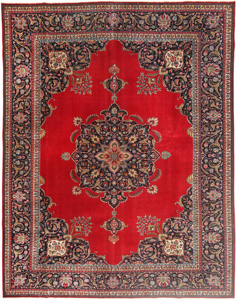  Tabriz Patine Tepih 292X378 Vintage Perzijski Vuneni Tepih Crvena/Narančasta Veliki Sag 