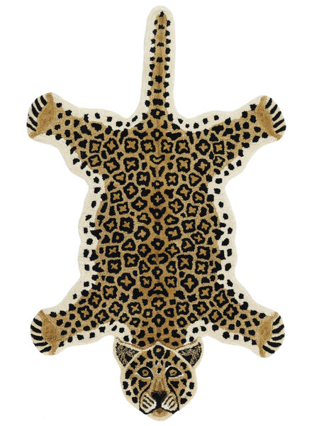  Leopard - Bež Sag 100X160 Moderni Bež/Crna (Vuna, Indija)