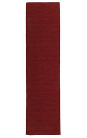  Ćilim Loom - Tamno Crvena Sag 80X400 Autentični
 Moderni Ručno Tkani Tepih Staze
 Tamnocrvena/Bež (Vuna, Indija)