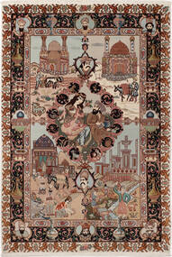  Tabriz 50 Raj Sa Svilom Sag 100X148 Autentični
 Orijentalni Ručno Uzlan Tamnosmeđa/Svjetlosiva ( Perzija/Iran)