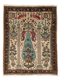  Kashmar Sag 146X184 Autentični Orijentalni Ručno Uzlan Tamnosmeđa/Crna (Vuna, Perzija/Iran)