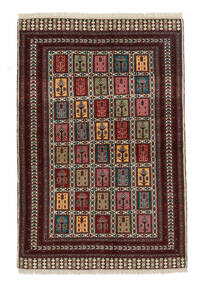  Turkaman Sag 136X204 Autentični Orijentalni Ručno Uzlan Crna/Tamnosmeđa (Vuna, Perzija/Iran)