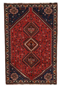  Shiraz Tepih 159X238 Perzijski Vuneni Crna/Tamno Crvena Mali Sag 